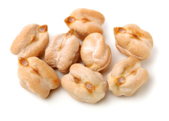 chickpeas on a white background 