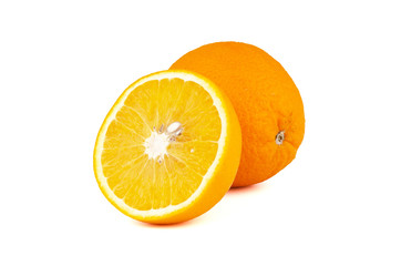 Navel Orange isolated on white background.