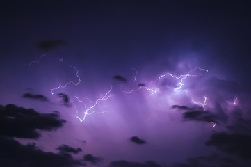Fototapeta na wymiar Dramatic sky during thunderstorm in Warsaw, Poland
