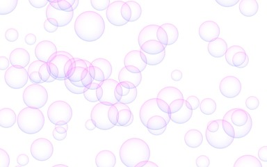 Pink colored background with purple bubbles. Wallpaper, texture purple balloons. 3D illustration
