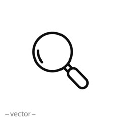magnifier icon, line sign on white background - editable stroke vector illustration eps10