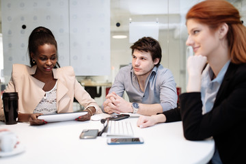 Business people meeting at  round table
