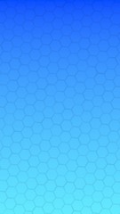 Translucent honeycomb on a gradient blue sky background. Perspective view on polygon look like honeycomb. Isometric geometry. 3D illustration