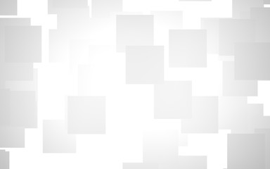 White abstract background. Misty backdrop with grey squares. 3D illustration