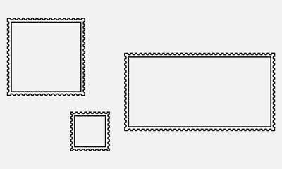 Blank postage stamps line vector icon isolated on white background.