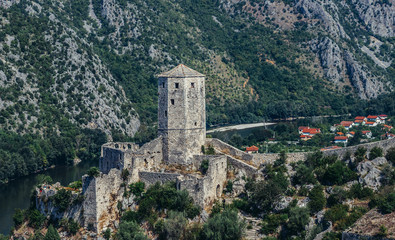 Fototapeta na wymiar 14th century fortress in Pocitelj village, Bosnia and Herzegovina