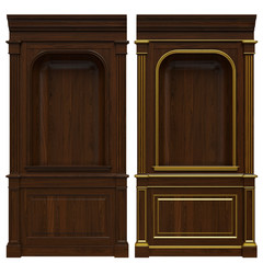 3d rendering of wooden panels with niche