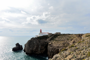 Fototapeta na wymiar Lighthouse on Cape San Vicente, Portugal