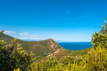 Naklejka premium View vom Pic du Cap Roux near Antheor