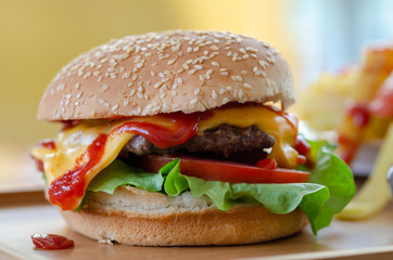 Homemade hamburger