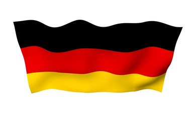 Flag of Germany. Wide format 3D illustration. State symbol of the Federal Republic of Germany. 3D rendering