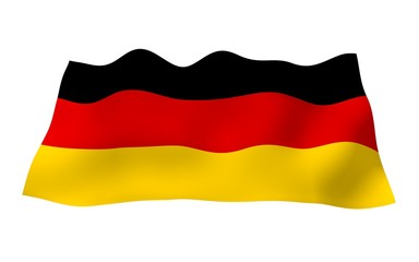 Flag of Germany. Wide format 3D illustration. State symbol of the Federal Republic of Germany. 3D rendering