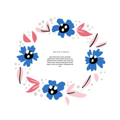 Floral wedding invitation hand drawn template