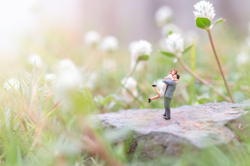 Miniature people : Couple in The garden