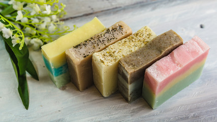 colorful natural handmade soaps