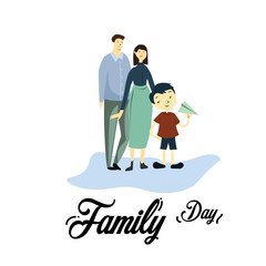 Happy Family Day Cartoon Vector Template Design Illustration