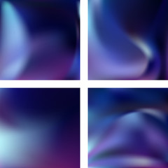 Set with blue abstract blurred backgrounds. Vector illustration. Modern geometrical backdrop. Abstract template.