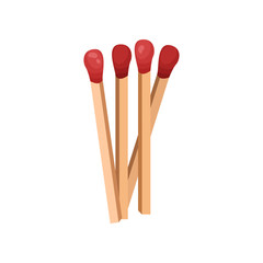 Several matches without a box. Vector illustration.