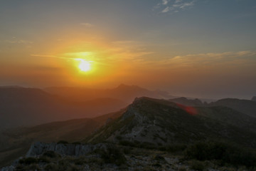 Sunrise in Aitana mountain in Confrides.