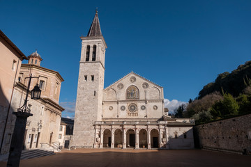 Fototapeta na wymiar Facade of Santa Maria Assunta Cathedral, Spoleto, Umbria