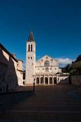 Fototapeta na wymiar Facade of Santa Maria Assunta Cathedral, Spoleto, Umbria