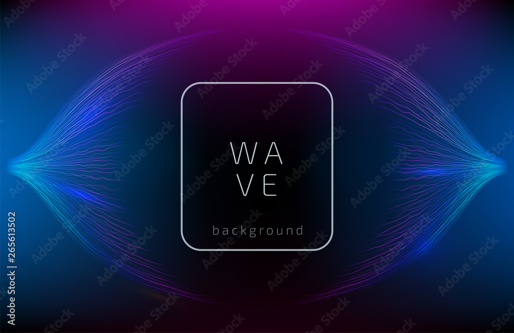 Poster abstract digital future wave lines vector background in circle shape. ai neural technology concept. 