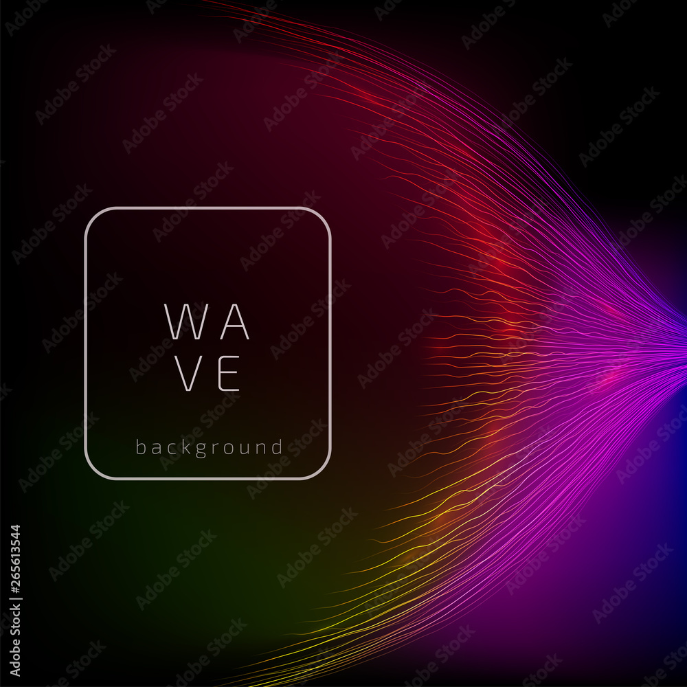 Poster abstract digital future wave lines vector background in circle shape. big data concept. blockchain d