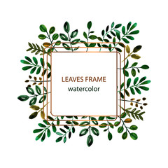 Geometrical frames collection in watercolor