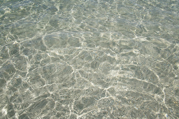 Obraz premium Transparent clean sunny ocean sea water waves for background and texture.