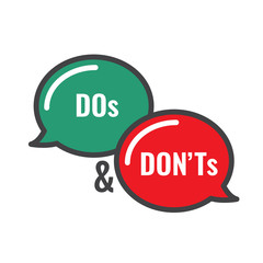 Do and Don't or Good and Bad Icons w Positive and Negative Symbols