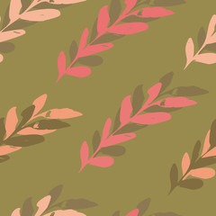 brown seamless leaves watercolour pattern design