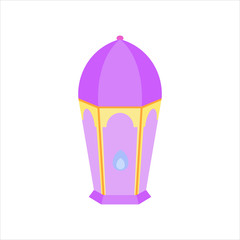 flat isolated colorful ramadan kareem and eid mubarak lantern, pastel color, illustration and background vector