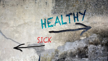 Wall Graffiti to Healthy versus Sick