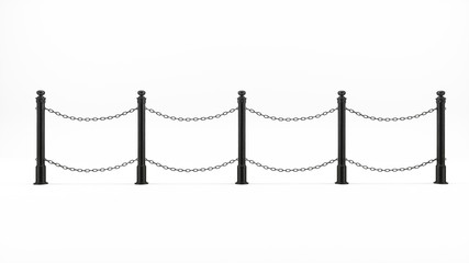 black fence fence close-up, 3d illustration
