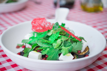 Delicious salad of fresh parsley leaves