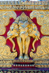 Golden three headed elephant