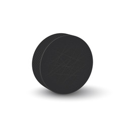 Hockey puck isolated on white background. Vector illustration