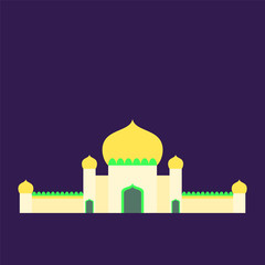 islamic mosque isolated flat design with pastel colorful,vector illustration mosque for ramadan kareem and eid mubarak,