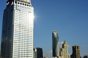 High rise Cityscape Bangkok skyline in Thailand,