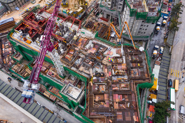 Top down view of Construction site