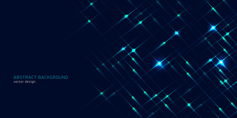 Abstract background with bright geometric shining stars