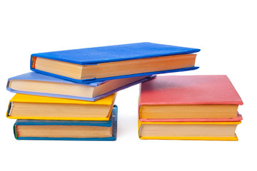 pile of books isolated on white background