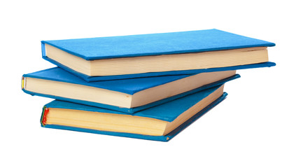 pile of books isolated on white background