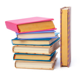 pile of books isolated on white background