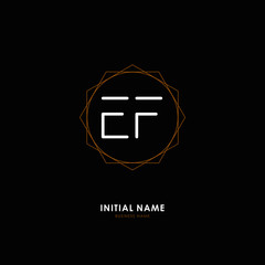 E F EF Initial logo letter with minimalist concept. Vector with scandinavian style logo.