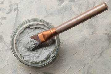 Cosmetic clay. clay facial mask on a light background. different types of clay. natural cosmetics...