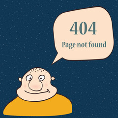 Fototapeta premium 404 error page. Funny 404 error symbol with character of man.