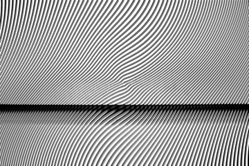 White background with curved black lines and blur effect. Glitch effect. Abstract and geometric backdrop. Simple illustration for decorative design or presentation.