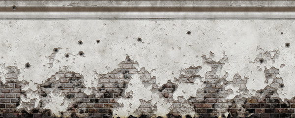 Weathered wall with bullet holes background - obrazy, fototapety, plakaty