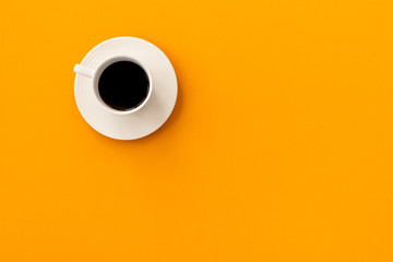 space coffee on yellow background